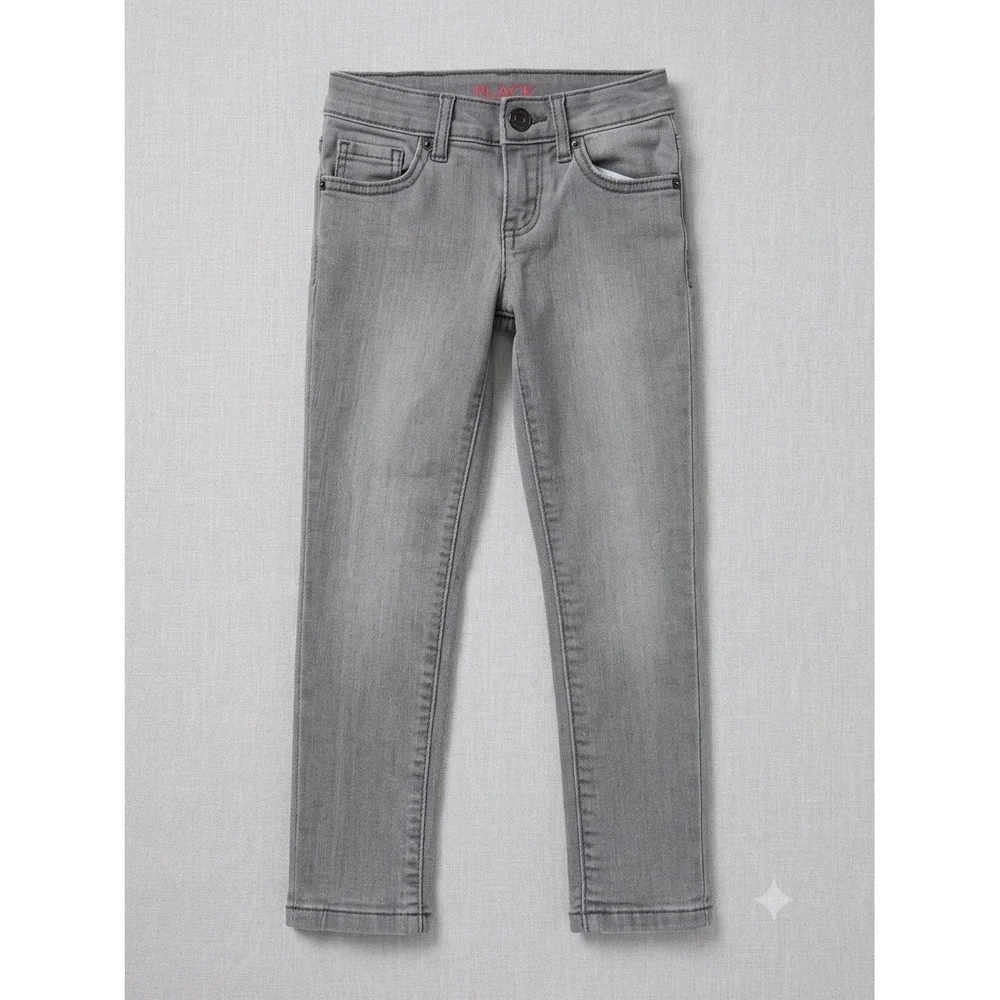 The Childrens Place Boys Girls Super Skinny Jeans Gray Denim Pants Size 5